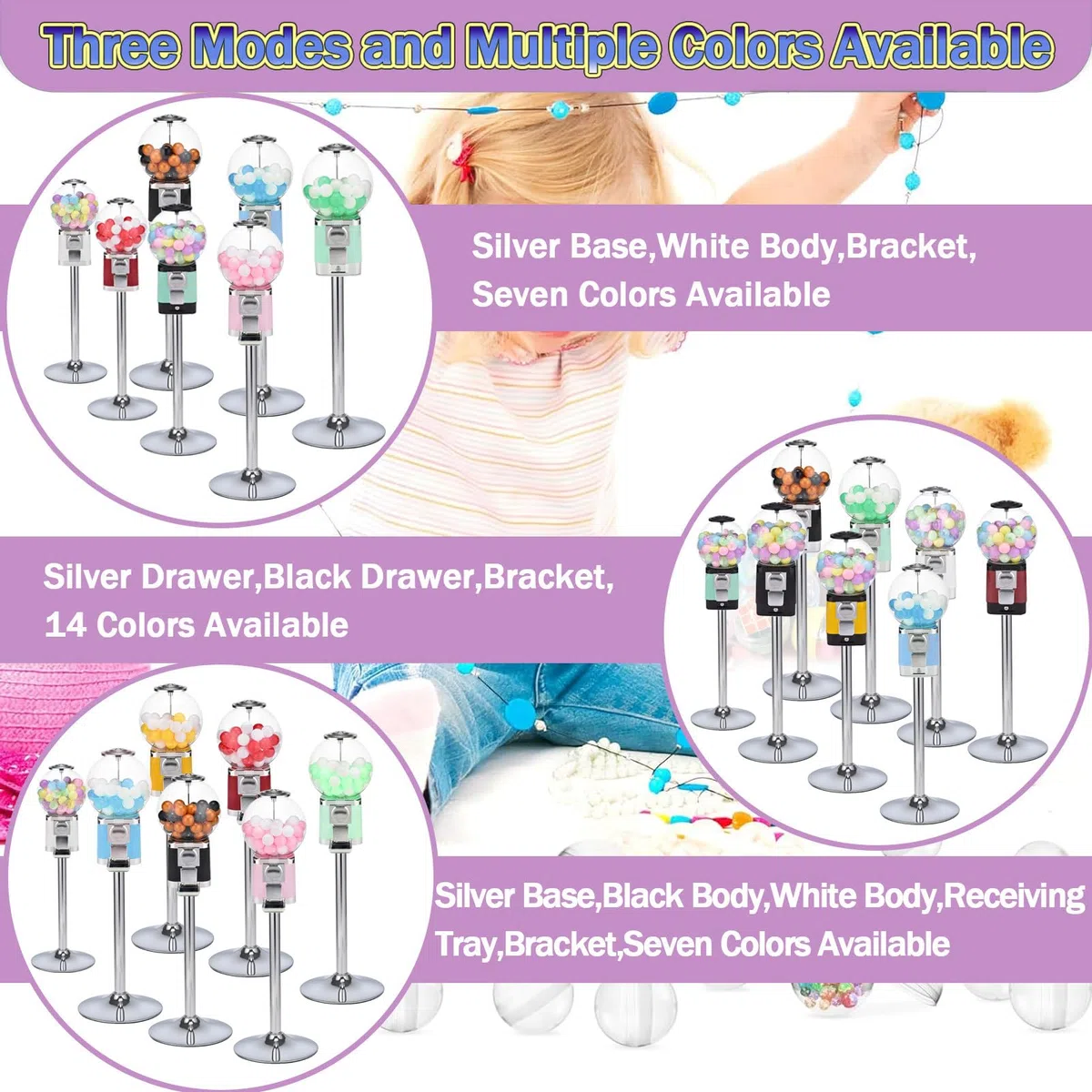 Distributeur automatique de capsules avec clés verrouillables pour jouets, bonbons, magasins de détail