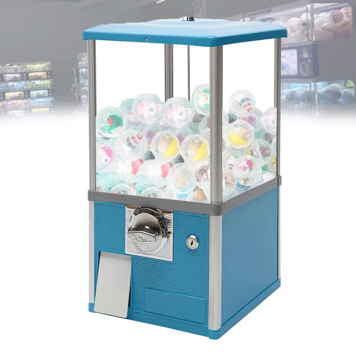 Distributeur automatique de jouets – Distributeur automatique de capsules avec serrures, comprend 100 balles vides pour les magasins de jeux à domicile et les lieux de vente au détail, parfait pour le