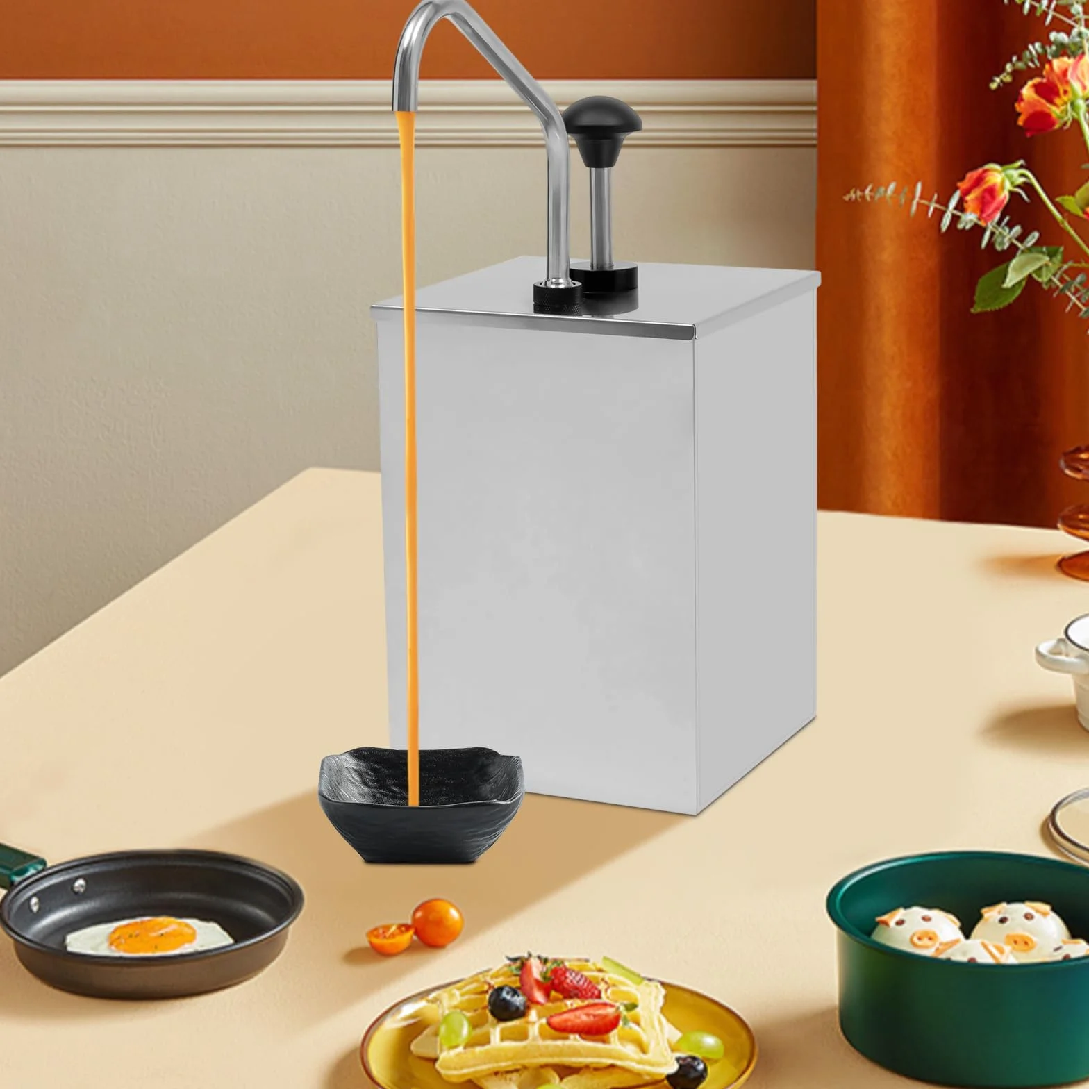 Distributeur de sauce avec réservoirs amovibles pour un rangement et une compression faciles, idéal pour le ketchup, la moutarde, la vinaigrette et d'autres liquides