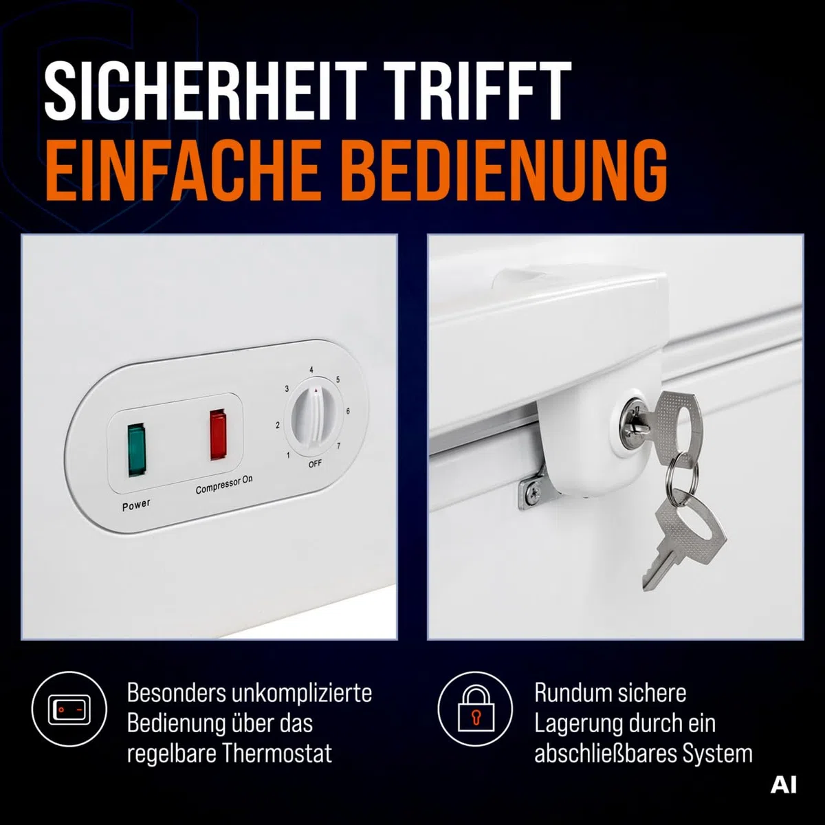 GastroHero Congélateur Eco 650, 550 L, verrouillable, TKTE650