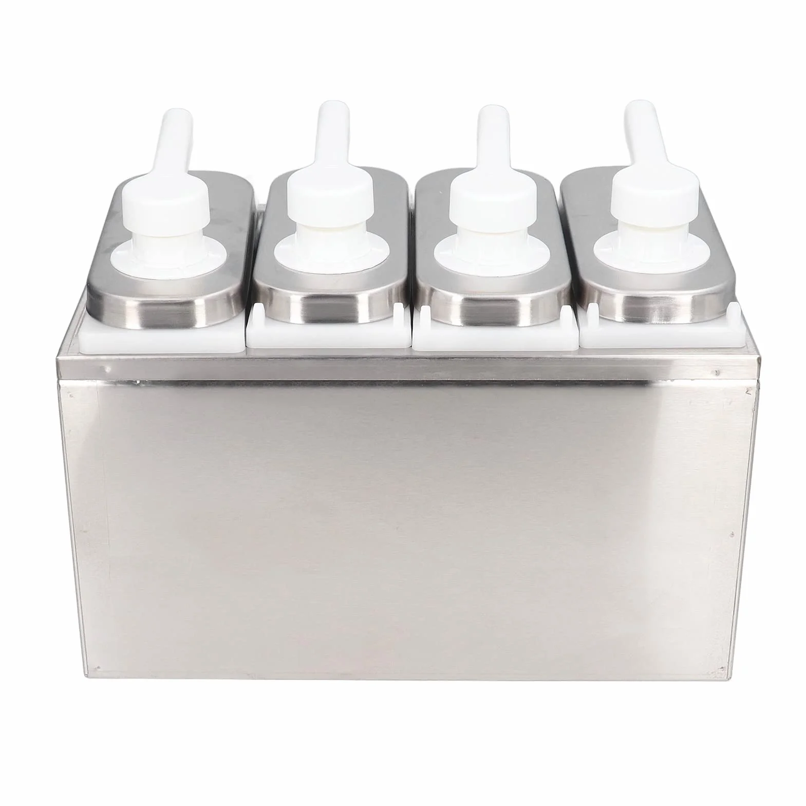 Dioche Pompe Distributeur de Condiments Pompe Distributrice de Sauce - Distributeur de Condiments en Acier Inoxydable 1L avec Réservoir Amovible, Idéal pour le Ketchup, la Vinaigrette, la Sauce Soja