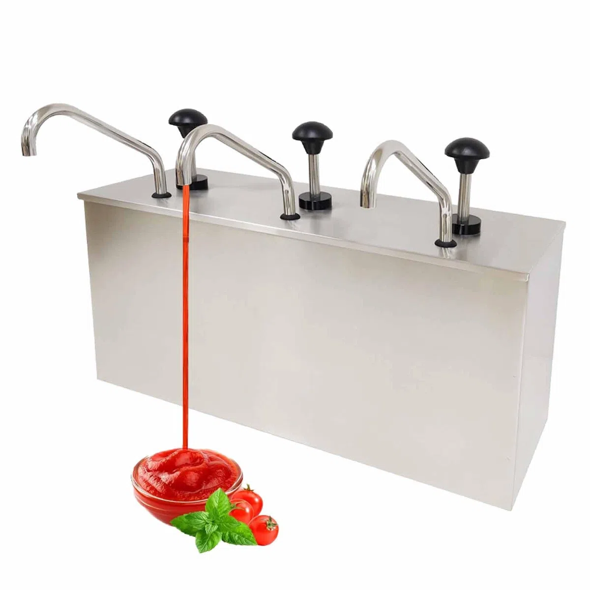 Distributeur à condiments avec seau amovible pour une distribution efficace de sauce