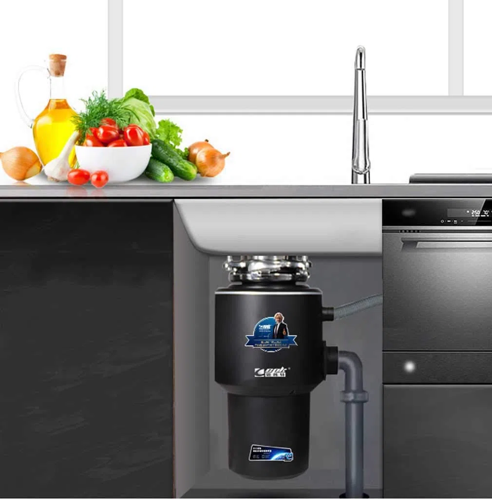 Durable Broyeur d'évier Silencieux, Broyeur de déchets Alimentaires,Broyeur de Déchets Alimentaires Durable pour Cuisine 4000 R/Min Cuisine, Black