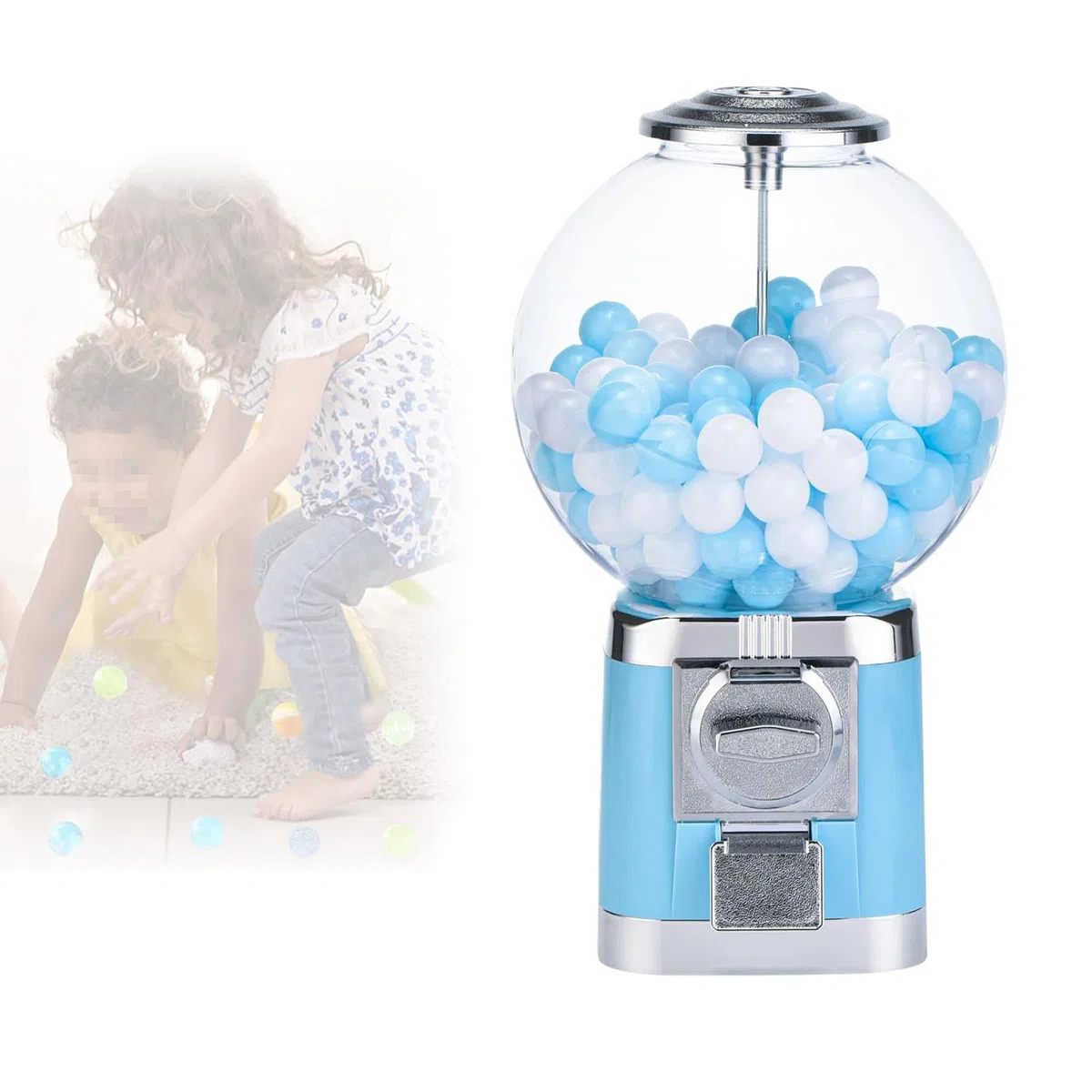 Distributeur automatique à capsules avec clé pour centres commerciaux, centres commerciaux et magasins de détail Blanc