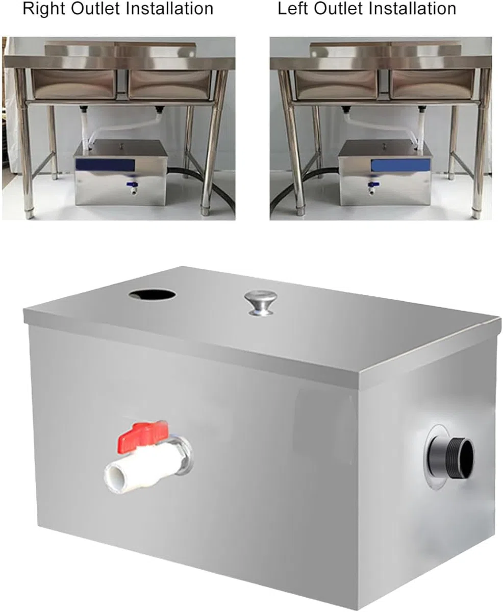Intercepteur de piège à graisse en acier inoxydable séparateur huile-eau sous évier pour restaurant professionnel cuisine et utilisation en usine