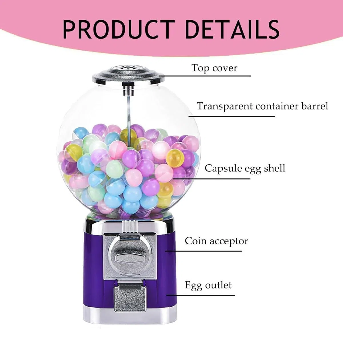 Distributeur automatique capsules pièces,200 boules vides,100 jetons,cadeau