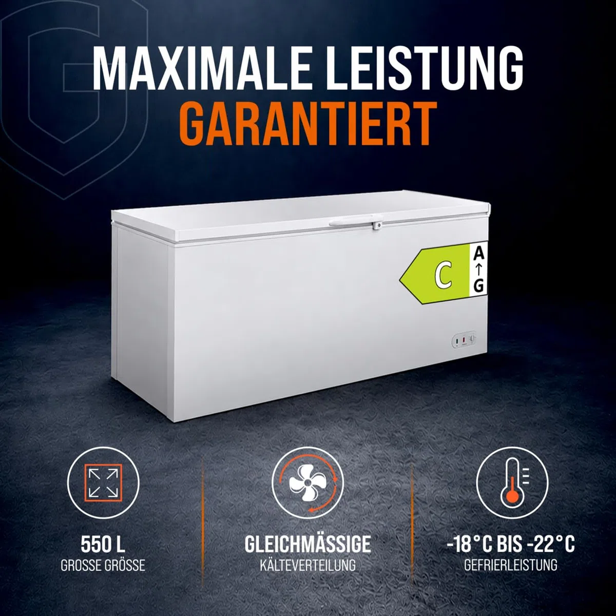 GastroHero Congélateur Eco 650, 550 L, verrouillable, TKTE650
