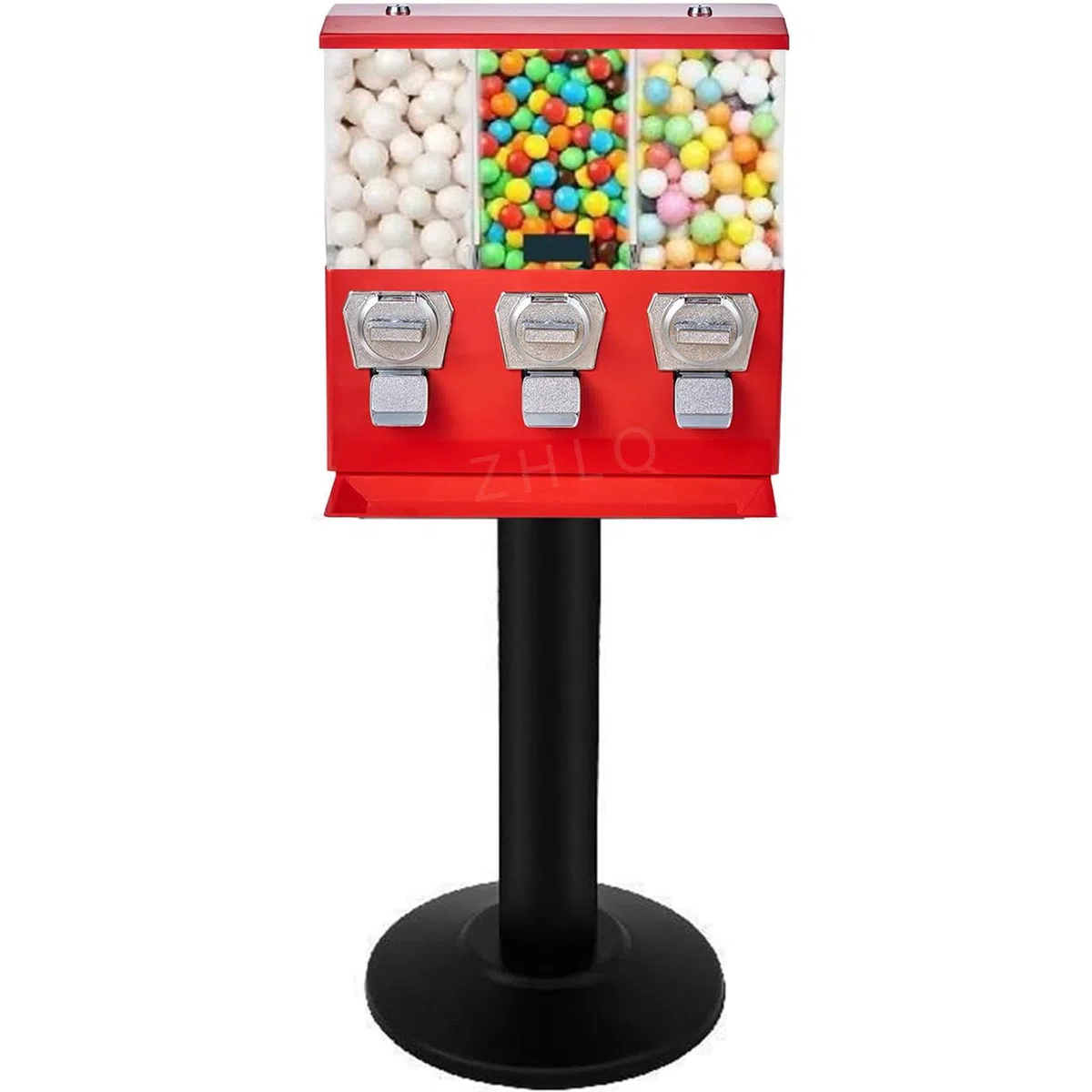 Distributeur automatique commercial à 3 compartiments pour distributeur de bonbons et bonbons 25 centimes/1 euro, pour la maison ou le travail