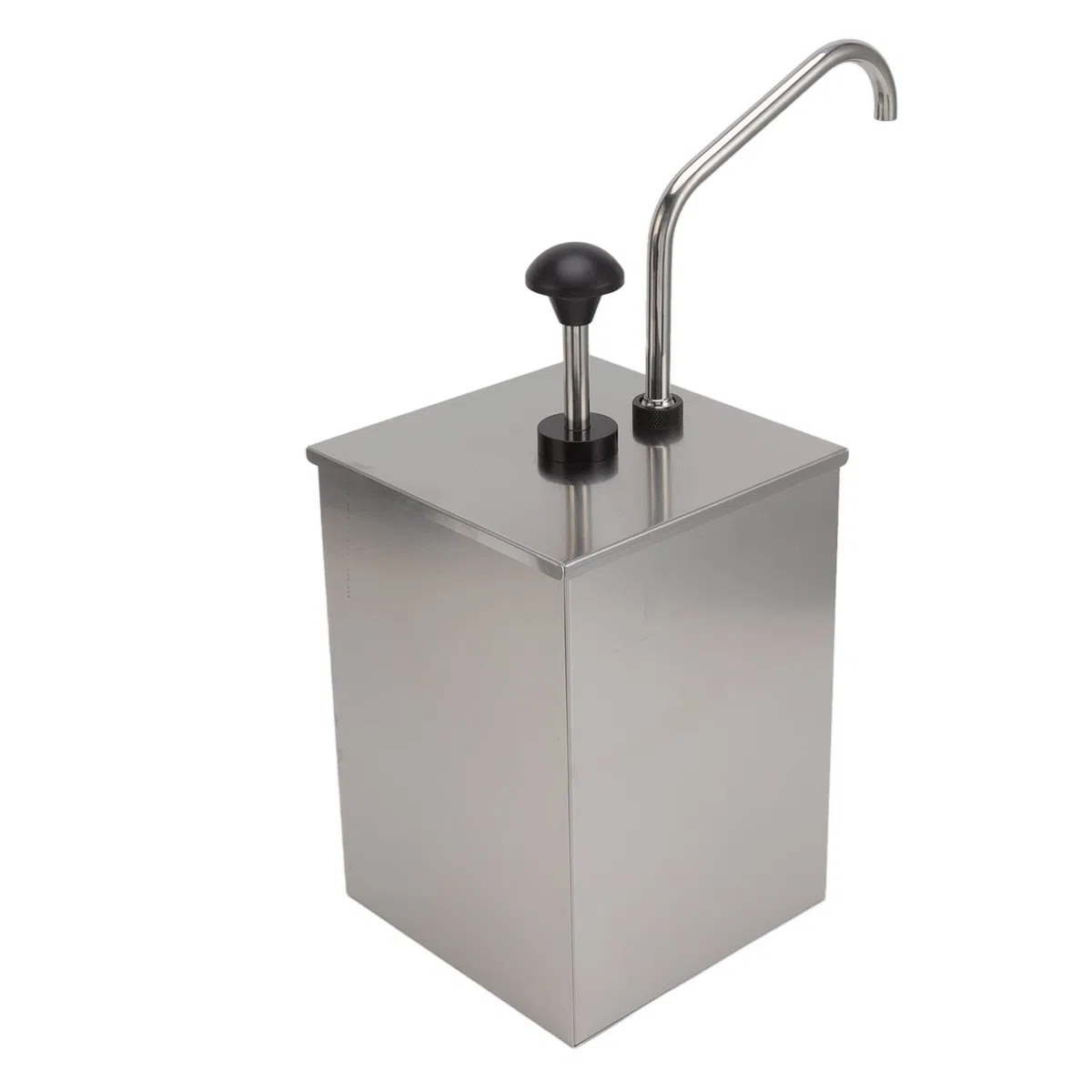 Distributeur de Sauce Soja 4L en Acier Inoxydable 304 Pompe Manuelle pour Condiments Station de Distribution Simple Tête Capacité .05 Gallon