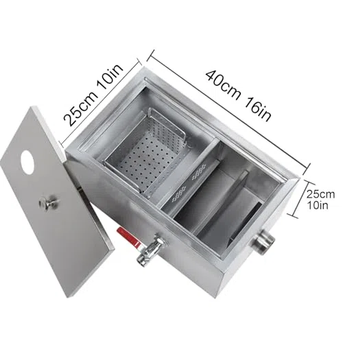 Intercepteur de graisse en acier inoxydable sous évier pour cuisine et restaurant