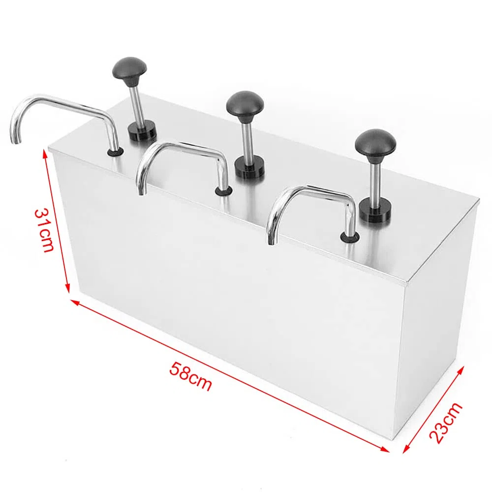 Distributeur de pompe à sauce, pompe en acier inoxydable, pour ketchup, moutarde, sauce soja, vinaigre, ketchup, 4 l x 3