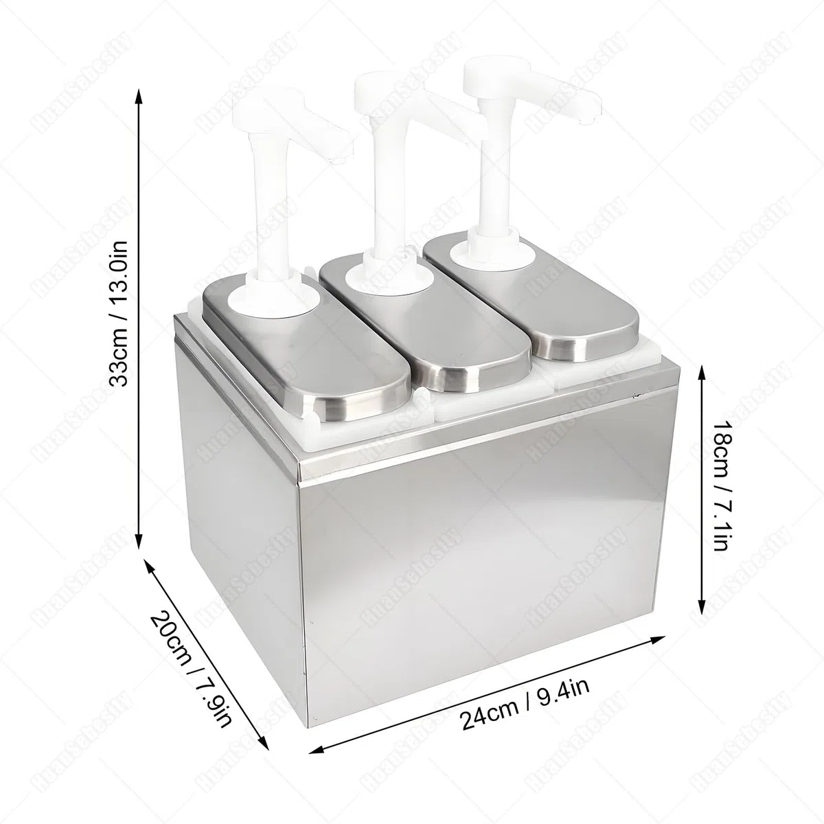 Distributeur de condiments à 5 pompes, 2 L, distributeur de sauce de qualité alimentaire pour ketchup, mayo et sirop, grande capacité amovible pour cuisine commerciale