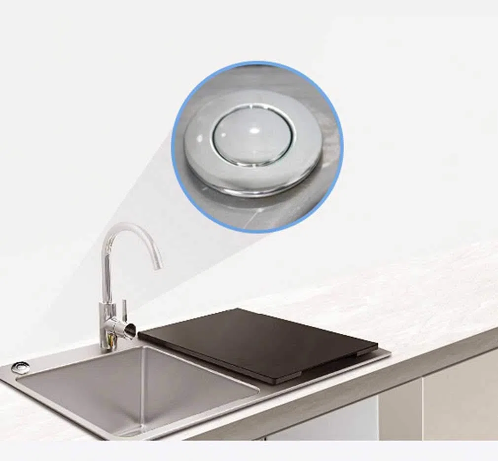 Durable Broyeur de déchets Broyeur de végétaux,Poussoir pour déchets vertsProtection Anti-Surcharge Protection Contre Les bruits Cuisine, White