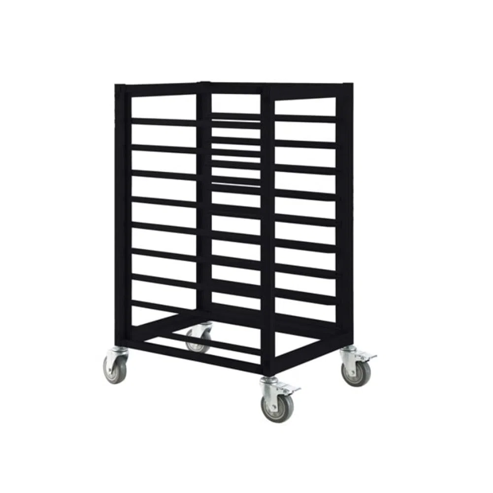 Chariot à roulettes en acier inoxydable pour un transport facile dans les boulangeries, restaurants et hôtels