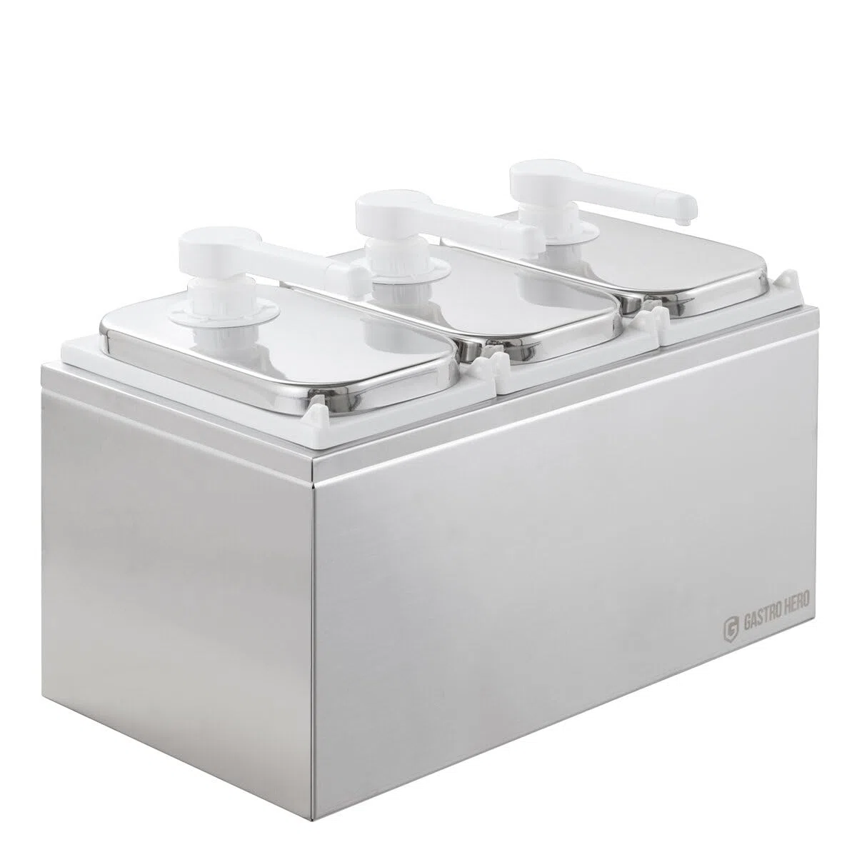 GastroHero Distributeur de sauce, 3 x 3 l, pompe doseuse, acier inoxydable, SSE3X3PP