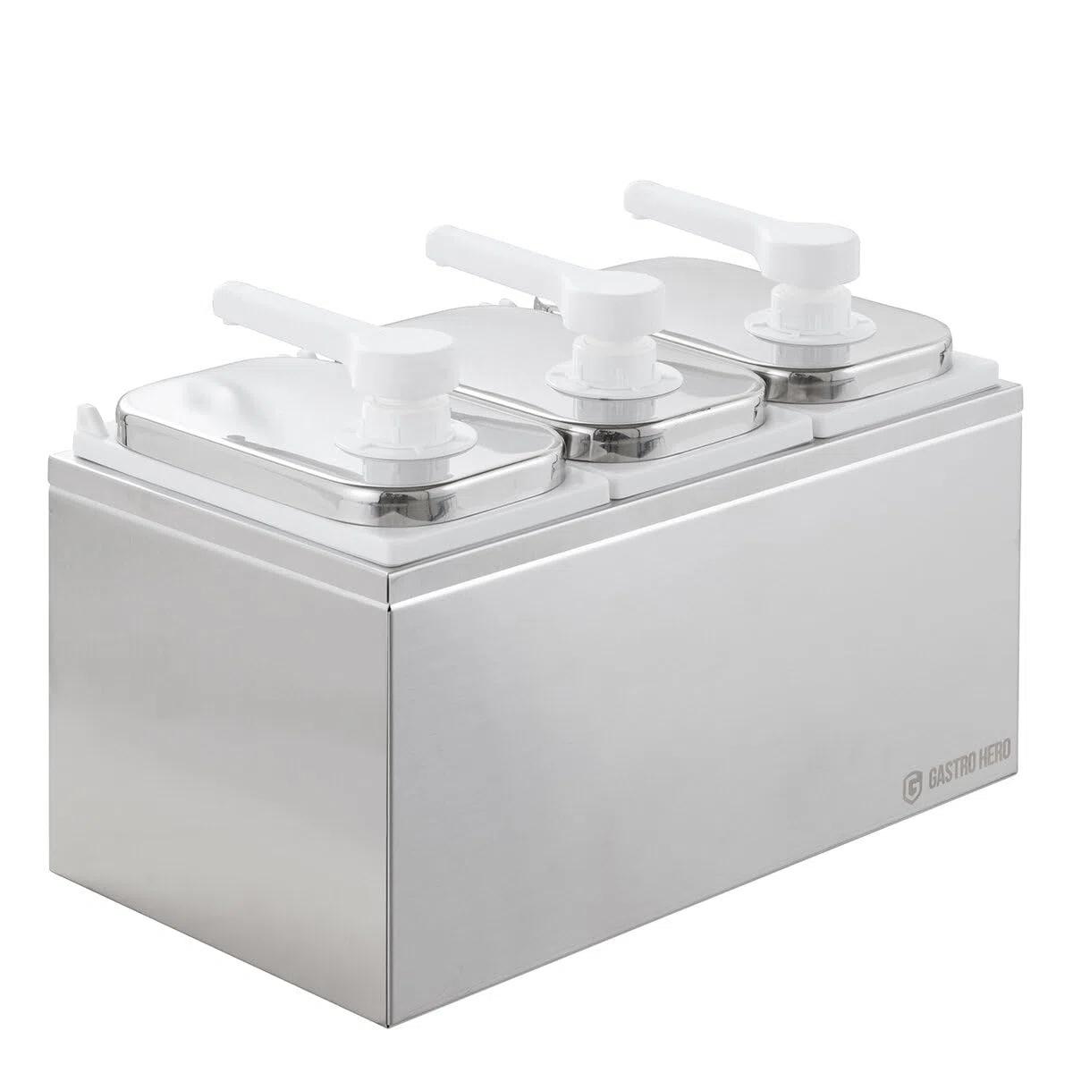 GastroHero Distributeur de sauce, 3 x 3 l, pompe doseuse, acier inoxydable, SSE3X3PP