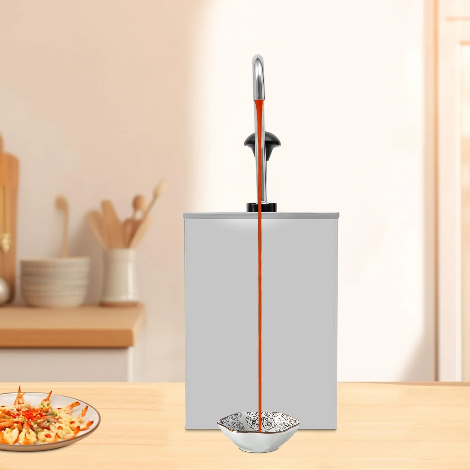 Distributeur de sauce avec réservoirs amovibles pour un rangement et une compression faciles, idéal pour le ketchup, la moutarde, la vinaigrette et d'autres liquides