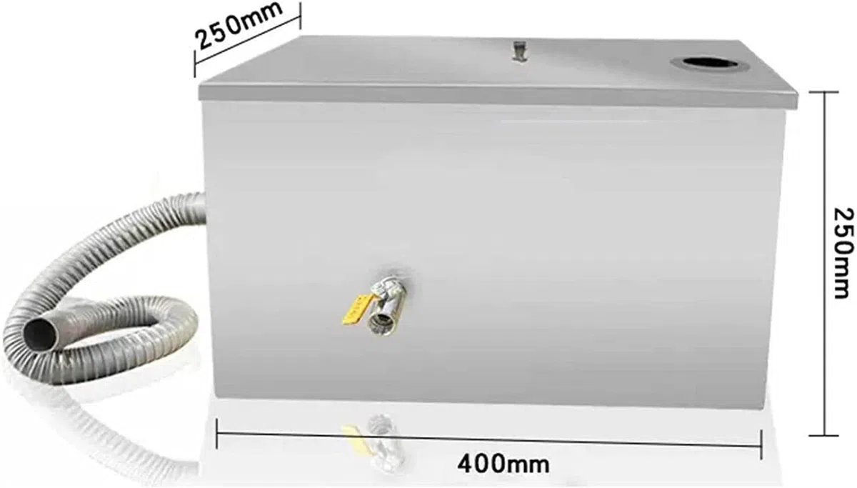 Intercepteur de graisse commercial en acier inoxydable, séparateur huile-eau sous évier avec filtre amovible pour restaurant et cuisine