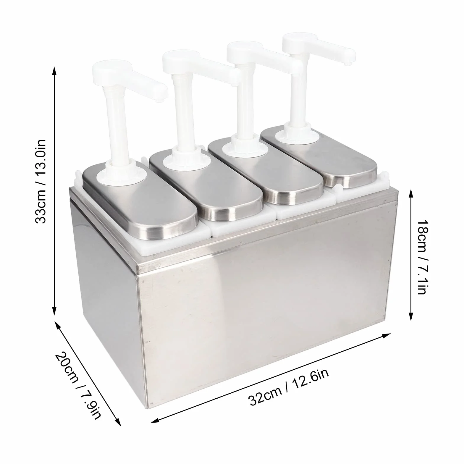Dioche Pompe Distributeur de Condiments Pompe Distributrice de Sauce - Distributeur de Condiments en Acier Inoxydable 1L avec Réservoir Amovible, Idéal pour le Ketchup, la Vinaigrette, la Sauce Soja