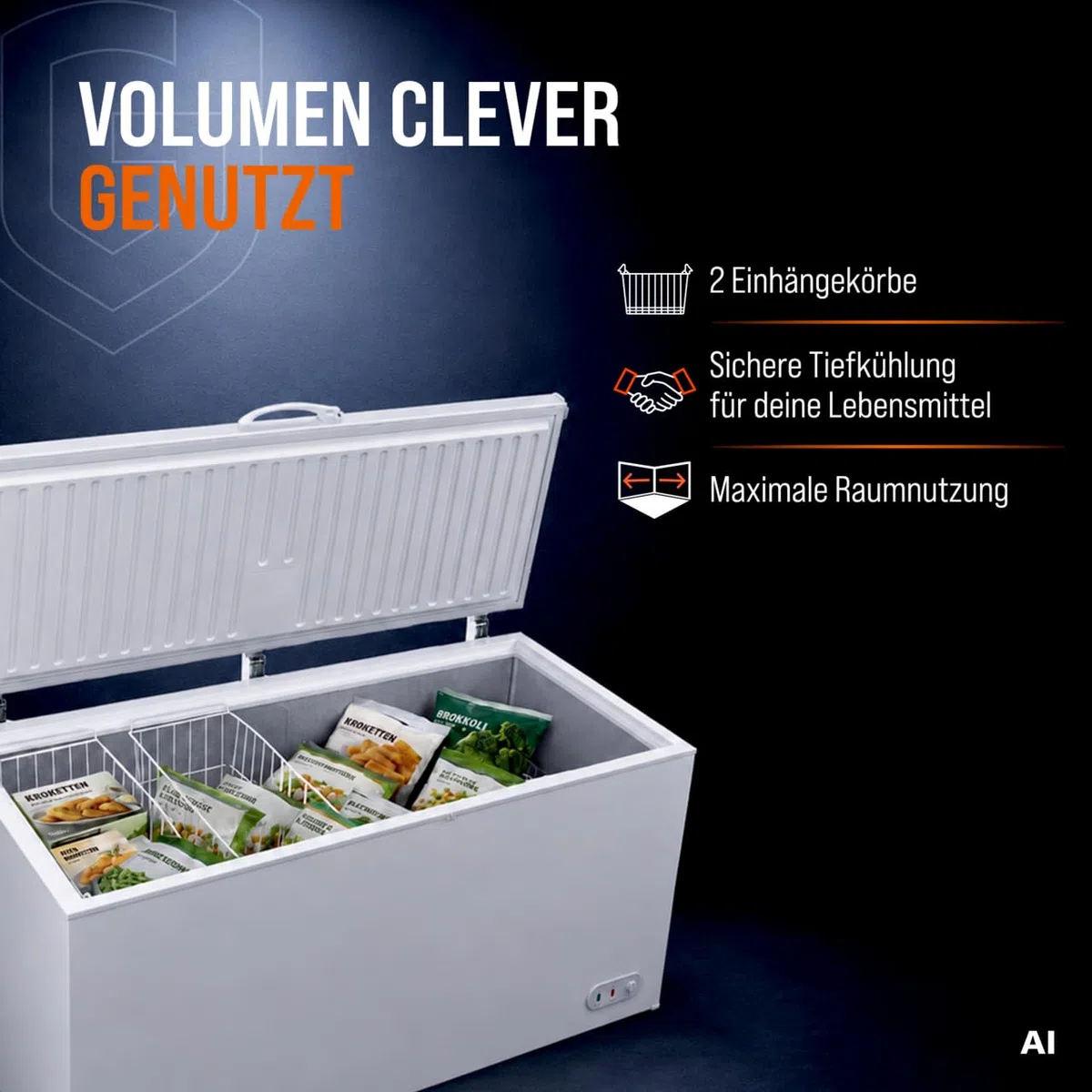 GastroHero Congélateur Eco 650, 550 L, verrouillable, TKTE650