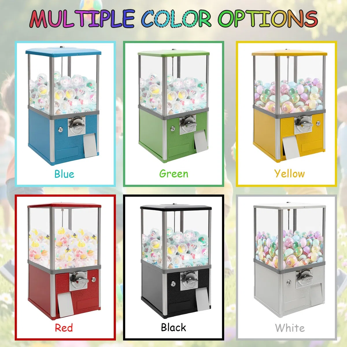 Distributeur automatique de jouets – Distributeur automatique de capsules avec serrures, comprend 100 balles vides pour les magasins de jeux à domicile et les lieux de vente au détail, parfait pour le
