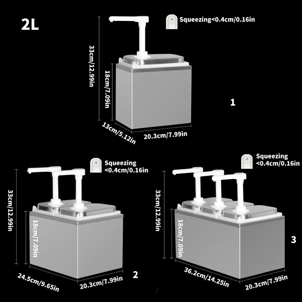 Distributeur de sirops de cuisine manuel en acier inoxydable inoxydable grande capacité