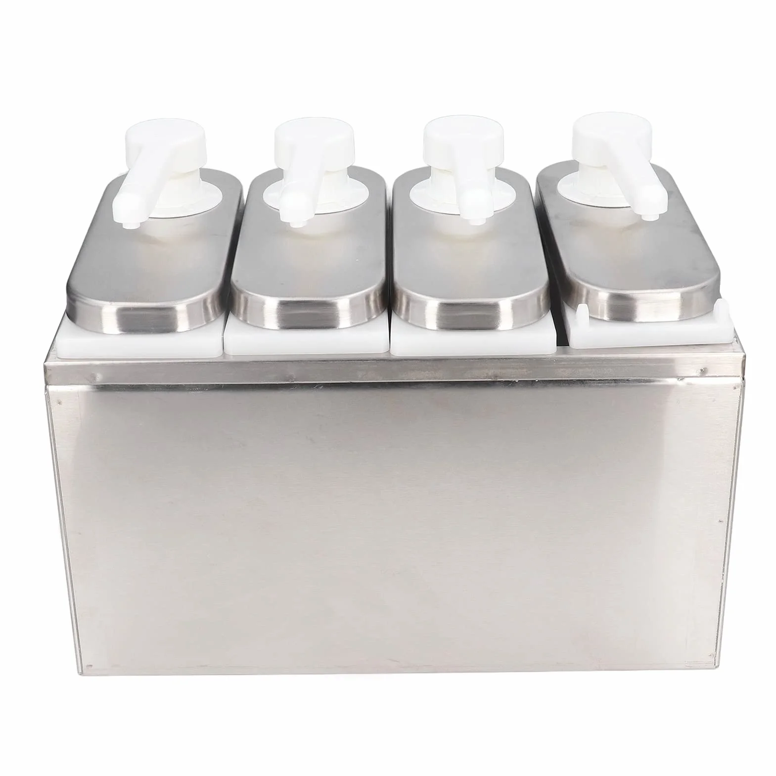 Dioche Pompe Distributeur de Condiments Pompe Distributrice de Sauce - Distributeur de Condiments en Acier Inoxydable 1L avec Réservoir Amovible, Idéal pour le Ketchup, la Vinaigrette, la Sauce Soja