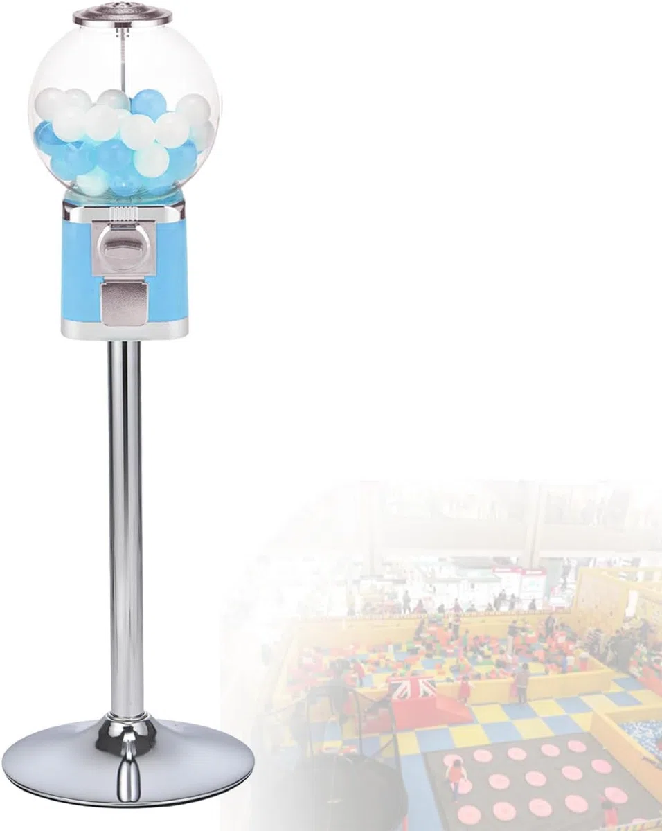 Distributeur Automatique Commercial À Pièces avec Support Métallique Et Capsules De Jouets pour Usage Professionnel Ou Domestique Blue Withtoyball