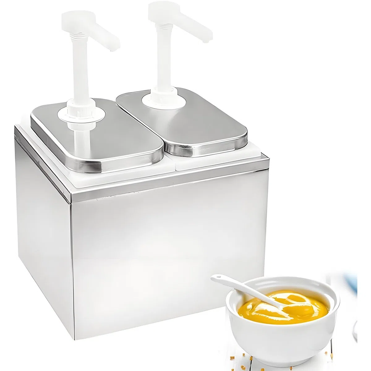 Distributeur de ketchup commercial, pompe à condiments en plastique en acier inoxydable, pompe manuelle à confiture, distributeur d'huile de sirop domestique, 2 L
