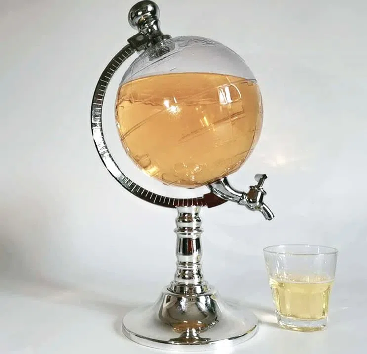 Distributeur de bière transparent en forme de globe pour bar, maison, fêtes, bière
