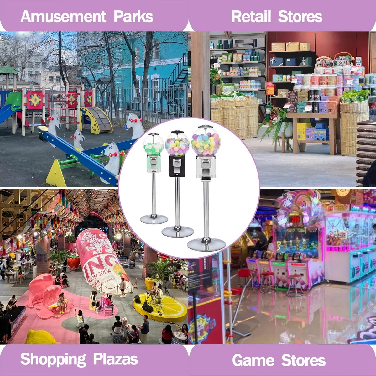 Distributeur automatique de capsules avec clés verrouillables pour jouets, bonbons, magasins de détail